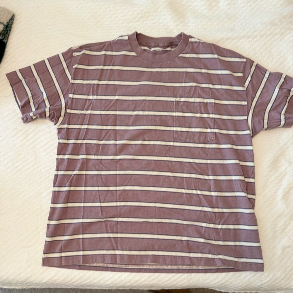 Abercrombie Soft AF Essentials Oversized Striped Purple Men's Size XL T-Shirt